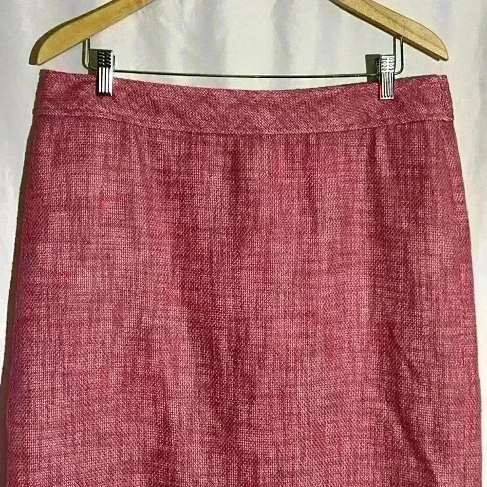 Talbots Women's Pink‎ Linen Blend Lined Pencil Skirt Size 14 - Picture 3 of 8